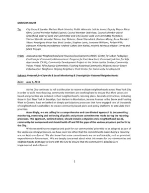 Memo: Oversight and Monitoring of Rezoning Commitments